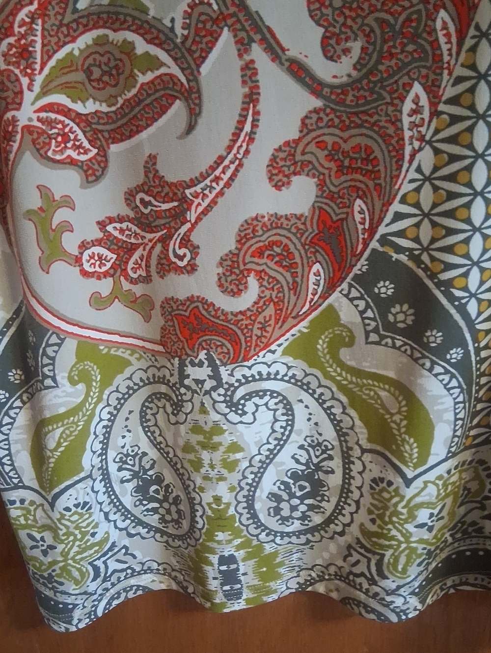Chico's Multicolor Paisley Scoop Neck Long Sleeve Top - Picture 6 of 6